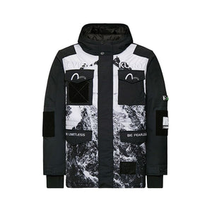 Iceberg Print and Logo Embroidered Down Jacket - Hilite NYC