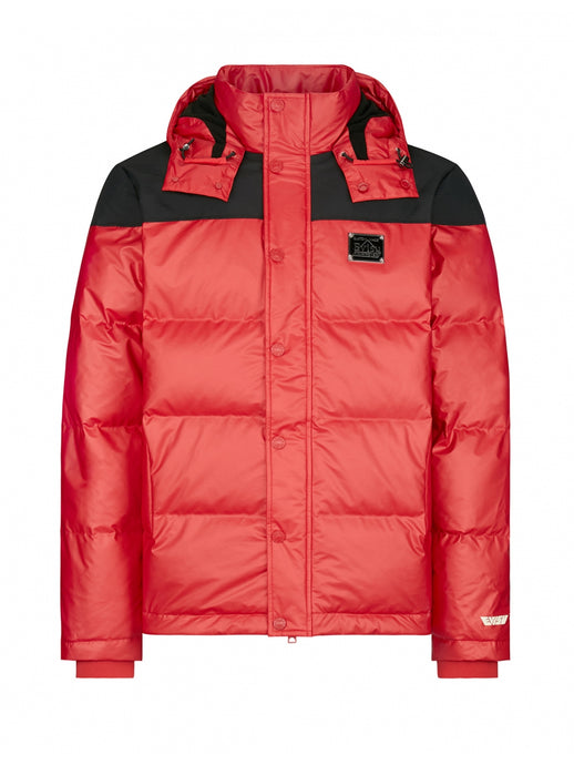 Brushstroke Daicock Red Pearlized Down Coat - Hilite NYC