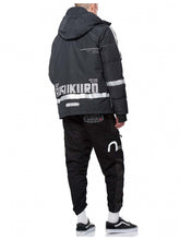 Load image into Gallery viewer, Black RFID Reflective Stripe Puffer Jacket - Hilite NYC