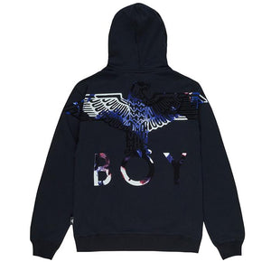 BOY EAGLE FLOCK HOODIE - BLACK - Hilite NYC