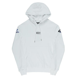 BOY EAGLE FLOCK HOODIE - WHITE - Hilite NYC