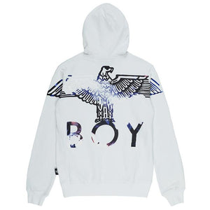 BOY EAGLE FLOCK HOODIE - WHITE - Hilite NYC