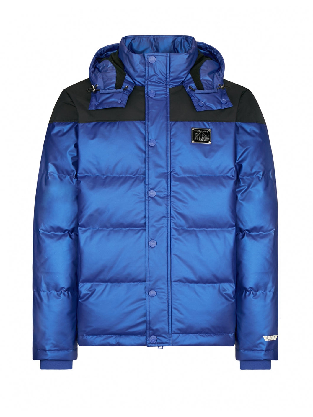 Brushstroke Daicock Blue Pearlized Down Coat - Hilite NYC