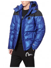 Load image into Gallery viewer, Brushstroke Daicock Blue Pearlized Down Coat - Hilite NYC